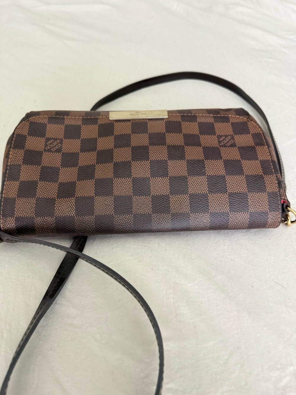 Designer-Style Brown Check Crossbody Bag - Picture 7 of 11